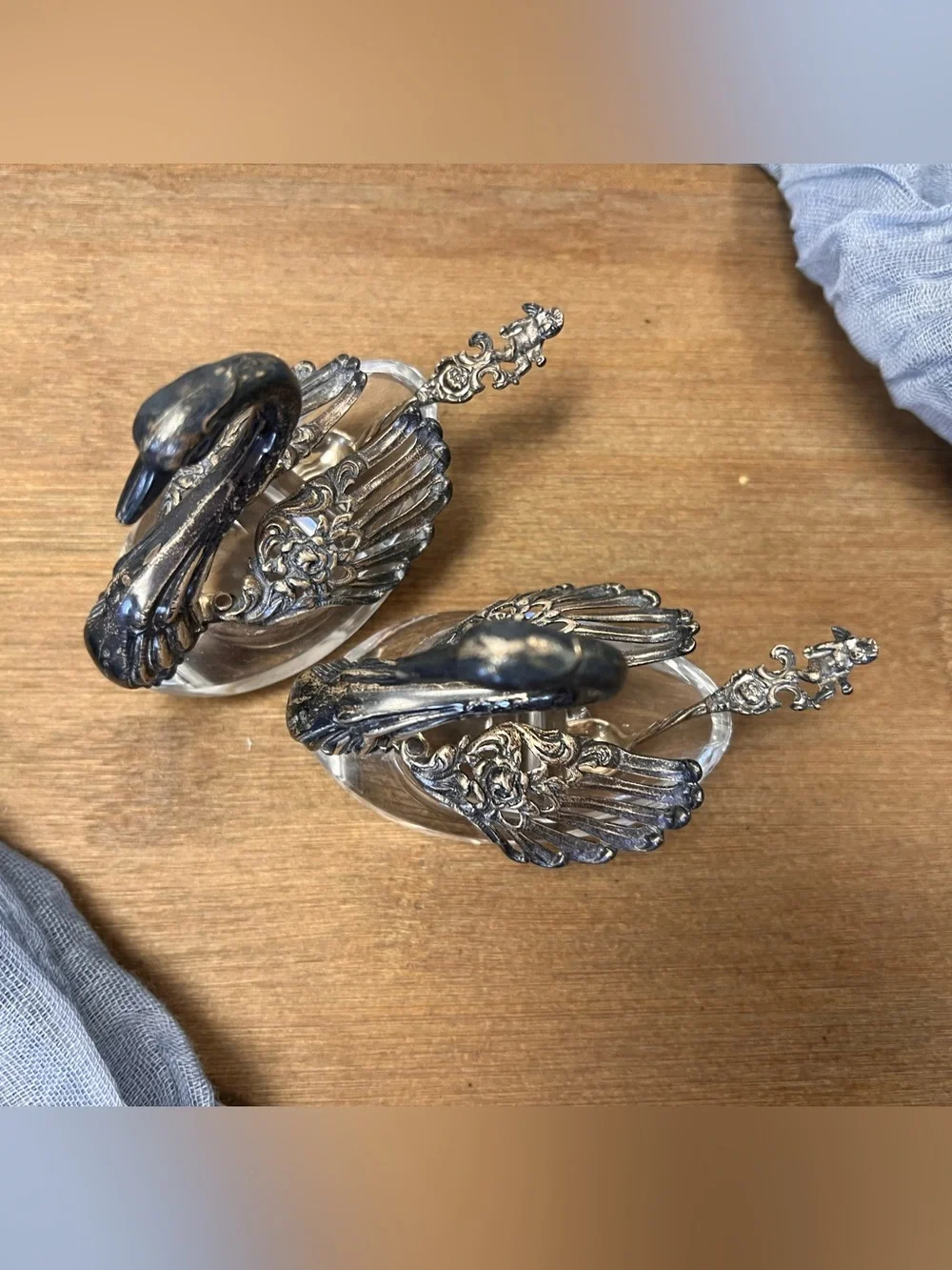 Vintage Swan Salt and Pepper Cellar Set